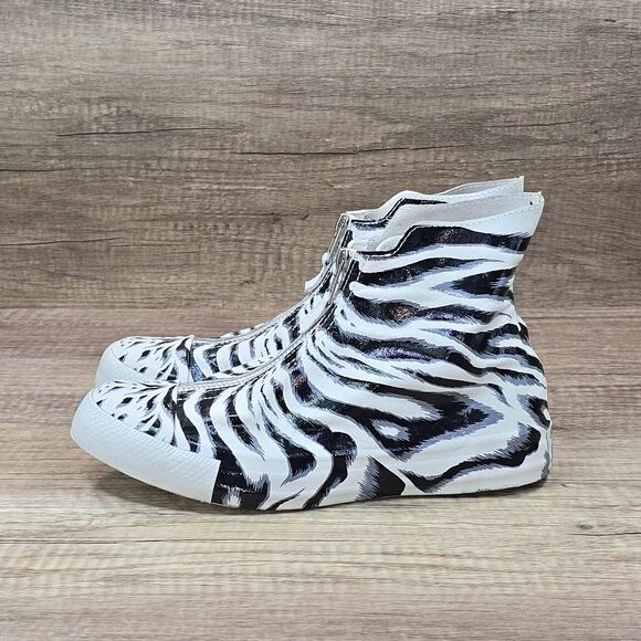 Converse Chuck Taylor All Star Shroud Hi Women's Size 7 White Black Zebra Shoes - Picture 3 of 9